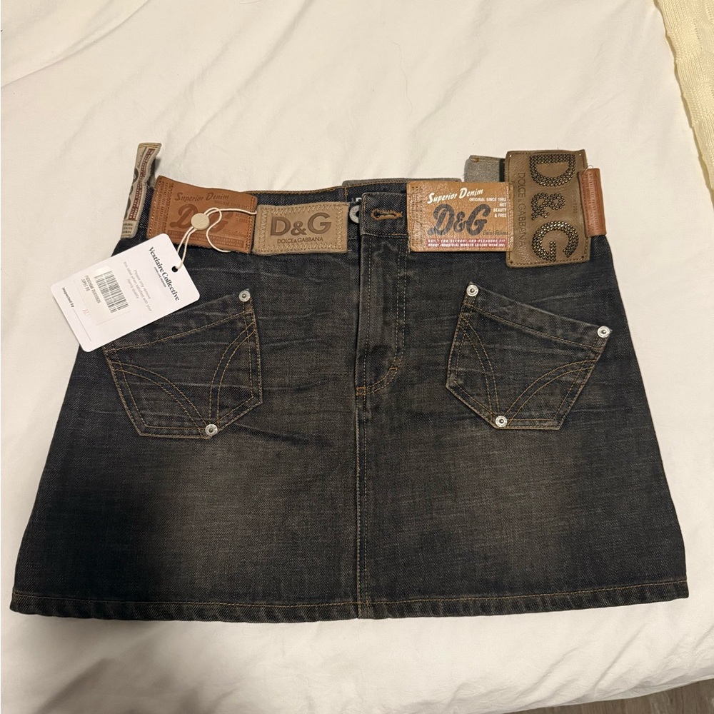 D&G Vintage tag belt mini skirt